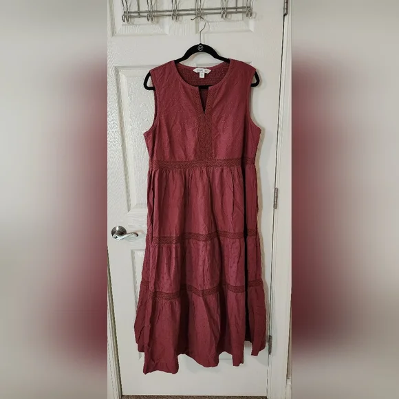 chinese dress ladies Coldwater Creek Lilac Lilen Maxi Dress